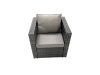 Fimous Rattan Garden Furniture Sofa Set with Coffee table Armchair Side Table Big Footstool Dark Grey Mixed