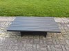 Fimous 11 Seater Aluminium Sofa Set 10 Pieces Outdoor Garden Furniture - Rising Dining Table with Cushions 2 Big Footstools 2 Chair Footstool Dark Grey