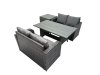 Fimous 4 Seat Outdoor Wicker PE Rattan Garden Furniture Set Dining Table Sofa Sets with Side Table Dark Grey Mixed