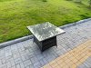 Fimous Rattan Garden Furniture Dining Set 4-seater Patio Square Table Chairs Outdoor Dark Grey Mixed