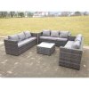 Fimous Outdoor Rattan Garden Furniture Lounge Sofa Set With Square Coffee Table