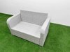 Fimous 6 Seater PE Wicker Rattan Furniture Sofa Sets with Rectangular Coffee Table 2 Seater Love Sofa Light Grey