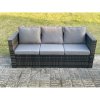 Fimous 3 Seater Rattan Lounge Sofa Chair Patio Outdoor Garden Furniture With Thick Cushion