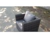 Fimous 9 Seater Dark Grey Mixed Rattan Garden Furniture Sofa Set Table Chair