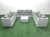Fimous Rattan Garden Outdoor Furniture Set 9 Seater Rattan Garden Sofa Set Light Grey Mixed