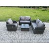 Fimous 4 Piece Garden Furniture Sets 5 Seater Outdoor Patio Furniture Set Weaving Wicker Rattan Sofa Chair and Table with Cushion