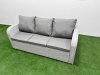 Fimous PE Rattan Garden Furniture Set Reclining Chair Sofa Double Love Seat 2 Seater Sofa Lounge Set Adjustable Lifting Dining or Coffee Table 3 Stools Light Grey