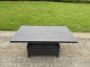 Fimous 9 Pieces Aluminium Garden Furniture Set with Cushions, Patio Furniture Set with Adjustable Rising Lifting Dining Table Dark Grey
