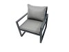 Fimous 9 Seat Outdoor Garden Furniture Set Aluminium Lounge 3 Seat Sofa Oblong Coffee Table Sets with Chair 4 Stools Side Table Dark Grey