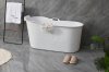 Fimous Bathtub Adults Freestanding Bath for Hot Bath and Ice Bath for Small Bathroom White