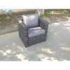 Fimous Rattan Single Sofa Chair Patio Outdoor Garden Furniture With Thick Cushion