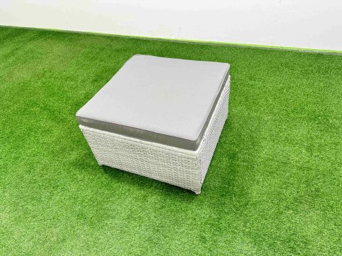 Fimous Rattan Garden Furniture Dining Set 9-seater Patio Rectangular Table Sofa Set with 2 Side Tables 3 Stools Light Grey