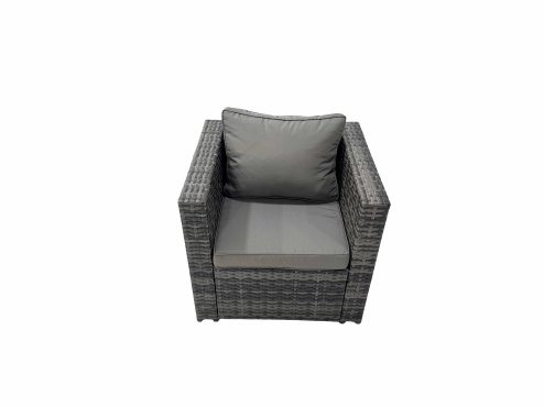 Fimous Rattan garden furniture Patio Furniture Sets with Dining Table 2 Small Stools 2 Chair Dark Grey Mixed