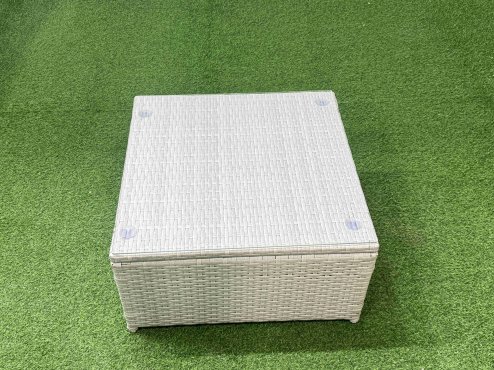 Fimous Outdoor Rattan Garden Furniture Set 7 Seater Corner Sofa Sets with Square Coffee Table Chair Light Grey Mixed