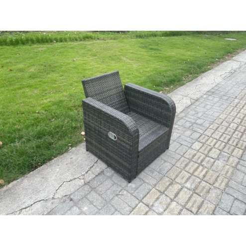 Fimous 10 Seater Outdoor Lounge Sofa Set Rattan Garden Furniture Set with Rectangular Coffee Table 3 Footstools 3 Seater Sofa Side Table Dark Grey Mixed
