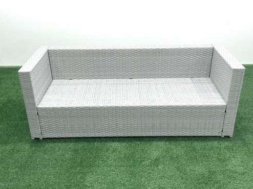 Fimous Outdoor Rattan Garden Furniture Set with Grey Cushions Luxury 11 Seater with Chair and Coffee Table For Conservatory,Patio