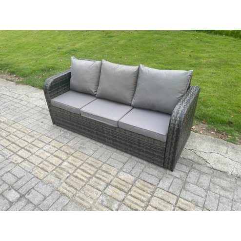 Fimous Patio Garden Furniture Sets Wicker 8 Seater Outdoor Rattan Furniture Sofa Sets with Square Coffee Table 2 Side Tables 3 Footstools