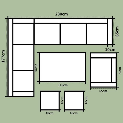 Fimous 9 Seater Grey Rattan Corner Sofa Set Dining Table Chair Foot Rest Garden Furniture Outdoor