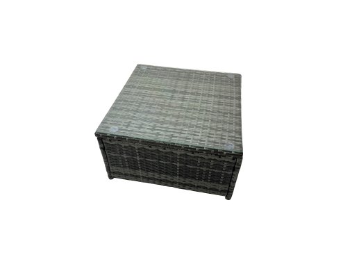 Fimous 10 Seat Poly Rattan Outdoor Patio Coffee Table Corner Sofa Set with 3 Stool Chair for Garden Backyard Dark Grey Mixed