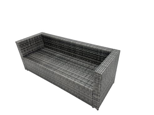 Fimous Outdoor Coffee Table Sofa Armchair Set with Side Table 2 Big Stools 2 Small Footstools Garden Furniture Set Dark Grey Mixed