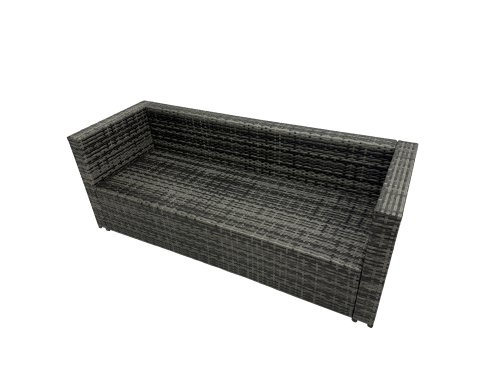 Fimous 9-seater Height Adjustable Rising Lifting Table Corner Sofa Set Rattan Garden Furniture Dining Set with 3 Stools Dark Grey Mixed