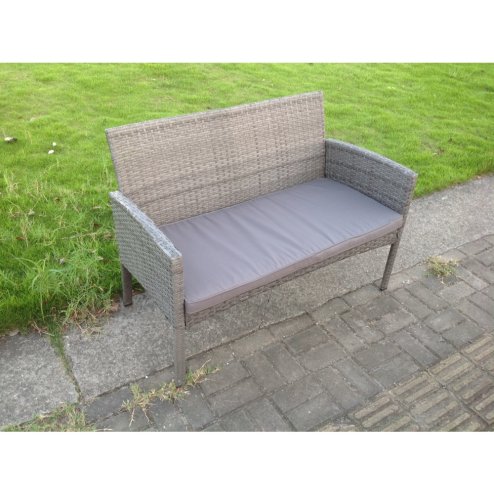 2 Seater Rattan Love Sofa Seat Double Chair Outdoor Garden Furniture With Cushion