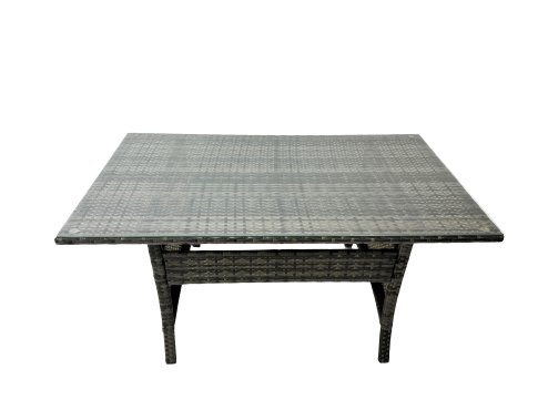 Fimous 12 Seat Rattan High Back Corner Sofa Set Patio Dining Table Set with 4 Stools 2 Chair Dark Grey Mixed