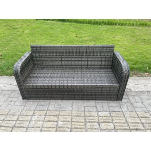 Fimous Patio Garden Furniture Sets Wicker 10 Seater Outdoor Rattan Furniture Sofa Sets with Square Coffee Table Big Footstool
