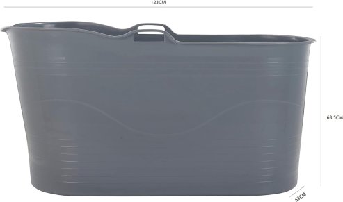 Fimous Bathtub Adults Freestanding Bath for Hot Bath and Ice Bath for Small Bathroom Grey