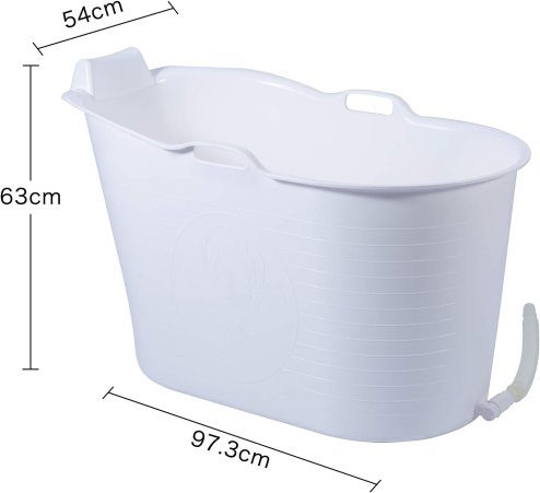 Fimous Bathtub for Adults, Soaking Bathtub for Hot Bath and Ice Bath Freestanding Bath Tub White