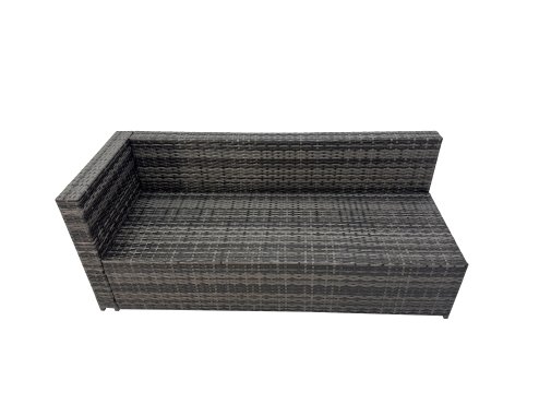 Fimous Rattan Garden Furniture Set Outdoor 8 Seater Patio Dining Corner Sofa Sets with Dining Table Dark Grey Mixed