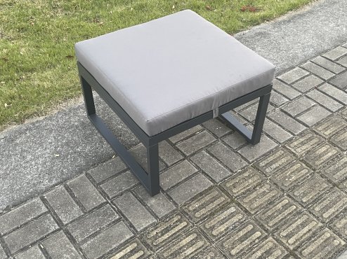 Fimous Aluminium Outdoor Garden Footstool Patio Big Stool for Balcony, Terrace,Swimming Pool Dark Grey