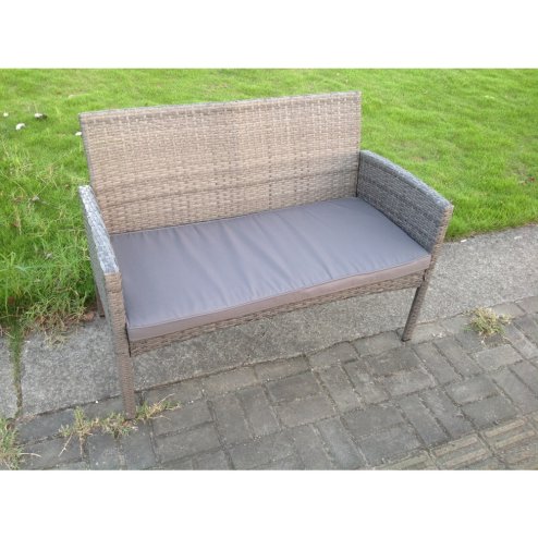 2 Seater Rattan Love Sofa Seat Double Chair Outdoor Garden Furniture With Cushion