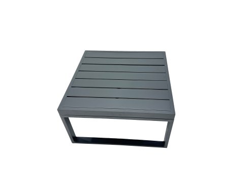 Fimous Outdoor Garden Furniture Set Aluminium Lounge Sofa Square Coffee Table Sets with 4 Stools Side Table Dark Grey