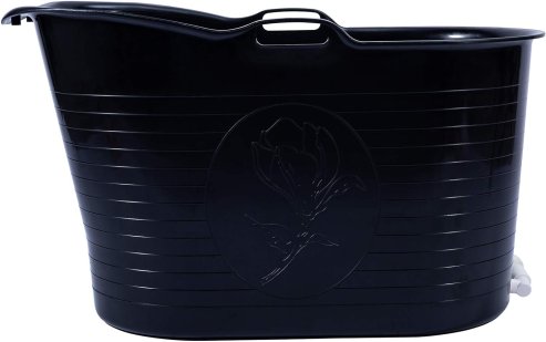 Fimous Bathtub for Adults, Soaking Bathtub for Hot Bath and Ice Bath Freestanding Bath Tub Black