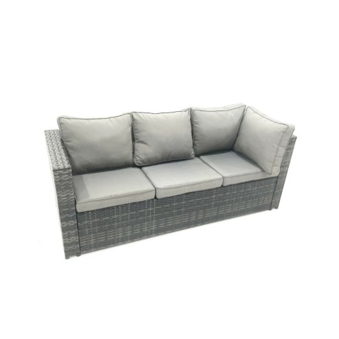 Fimous 7 Seater Rattan Corner Sofa Set Rectangular Dining Table Set With Seat And Back Cushion