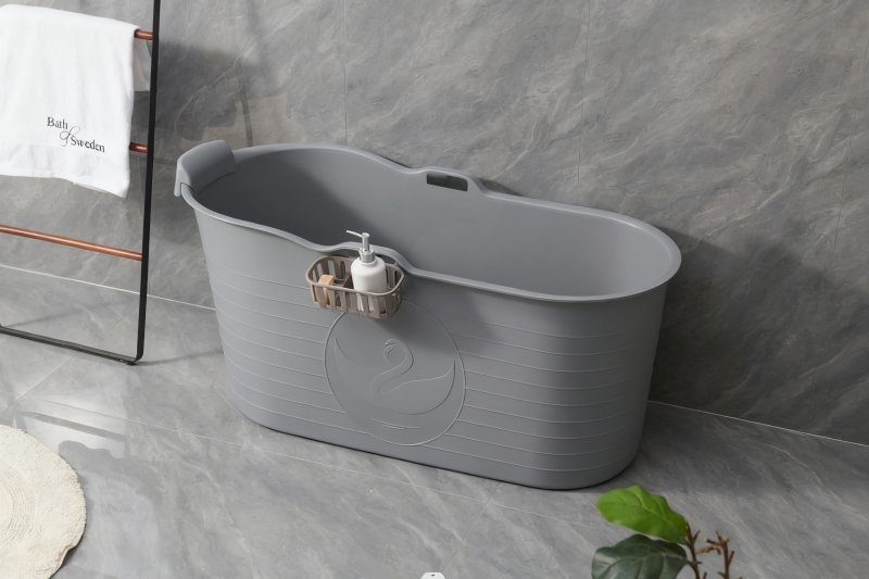 Fimous Bathtub Adults Freestanding Bath for Hot Bath and Ice Bath for Small Bathroom Grey
