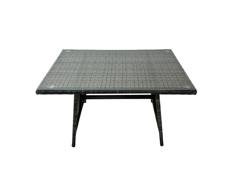 Fimous 8-seater Outdoor PE Rattan Sofa Set with Dining Table Patio Garden Furniture Sets with 2 Chair Side Table Dark Grey Mixed