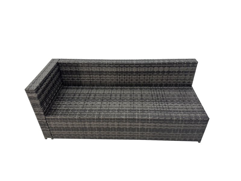 Fimous 7 Seater Rattan Height Adjustable Rising Lifting Table Corner Sofa Sets with Chair Dark Grey Mixed