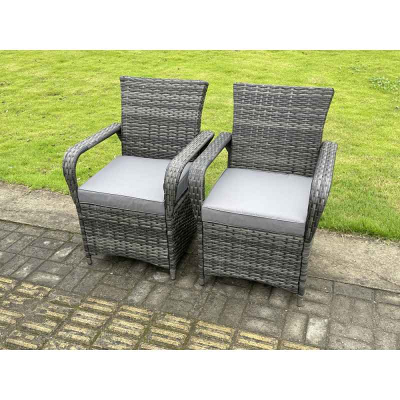 Fimous Rattan Garden Furniture Gas Fire Pit Rectangle Round Dining Table And Dining Chairs 6 Seater + Rectangular Table