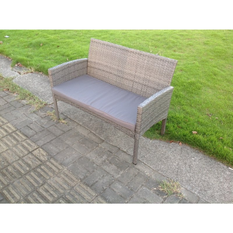 PE Wicker Rattab Grey Garden Arm Chair Patio Outdoor Garden Furniture Accessory With Cushion