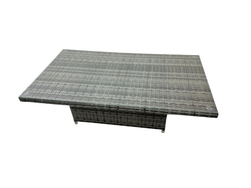 Fimous 11 Seat Poly Rattan Outdoor Patio Height Adjustable Rising Lifting Table Corner Sofa Set with 3 Stool 2 Chairs for Garden Backyard Dark Grey Mixed