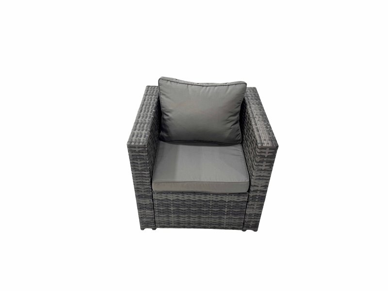 Fimous Rattan garden furniture Patio Furniture Sets with Dining Table 2 Small Stools 2 Chair Dark Grey Mixed