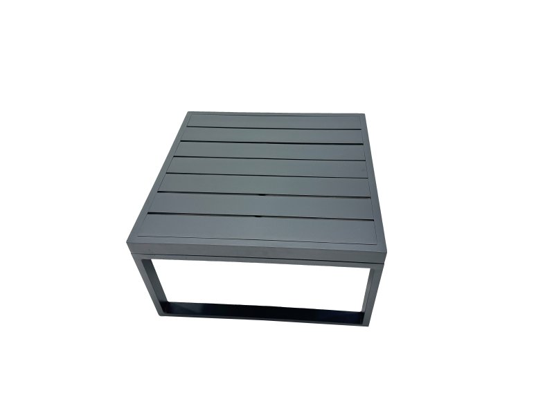 Fimous Outdoor Garden Furniture Set Aluminium Lounge Sofa Square Coffee Table Sets with 4 Stools Dark Grey