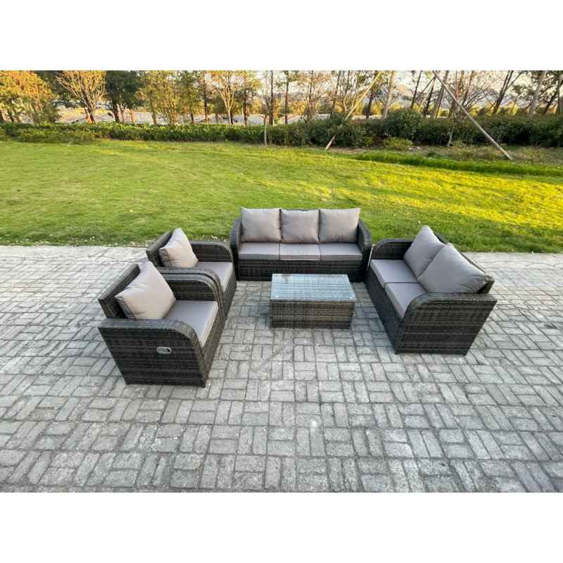 Fimous Rattan Garden Furniture Set Outdoor Patio Sofa, Table and Chairs Garden Table Ideal for Pool Side, Balcony, Outdoor and indoor Conservatory Patio Set