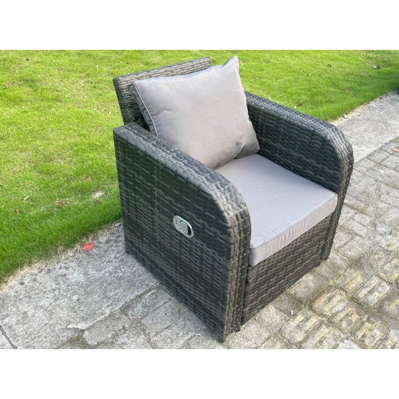 Fimous 7 Seater Lounge Rattan Sofa Set Outdoor Garden Furniture Oblong Rectangular Dining Table With Chairs 2 Big Footstool 2 Side Tables Dark Grey Mixed