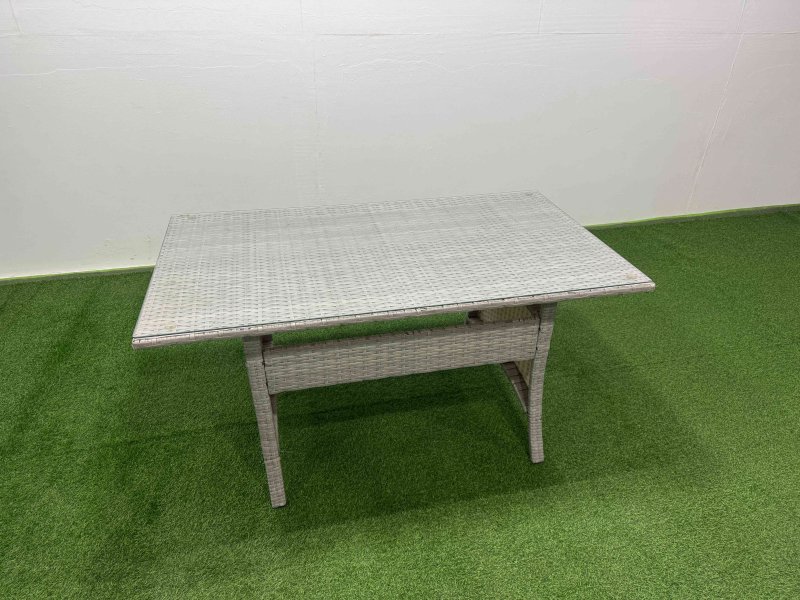 Fimous 10 Seater Rattan Garden Furniture Set Outdoor Patio Dining Corner Sofa Sets with Dining Table 2 Chairs 2 Small Footstool Light Grey Mixed