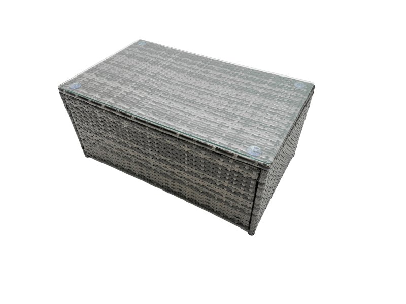 Fimous Outdoor Coffee Table Sofa Armchair Set with 2 Side Tables 2 Big Stools 2 Small Footstools Garden Furniture Set Dark Grey Mixed