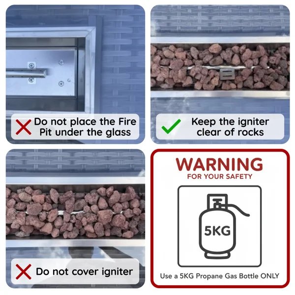 Fimous Rattan Garden Furniture Firepit Dining Set 12 Seater Lounge Sofa Table Set with 2 side table 2 big Footstool