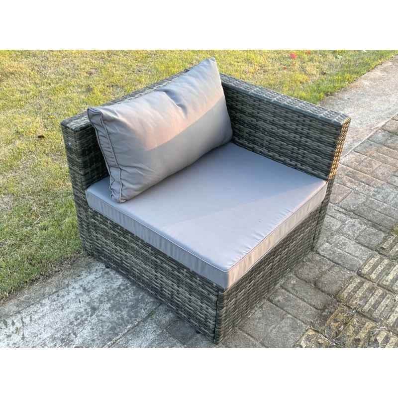 Fimous 4 PC Modular Rattan Garden Furniture Sofa Set Corner Sofa And Armless Sofa